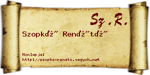 Szopkó Renátó névjegykártya